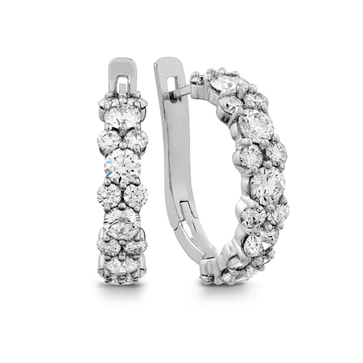 Feodora 1.00 - 3.00 Carat Natural Claw Set Hoop Diamond Earrings