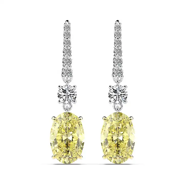 Hayley 4 Prong Set Yellow Diamond Earrings