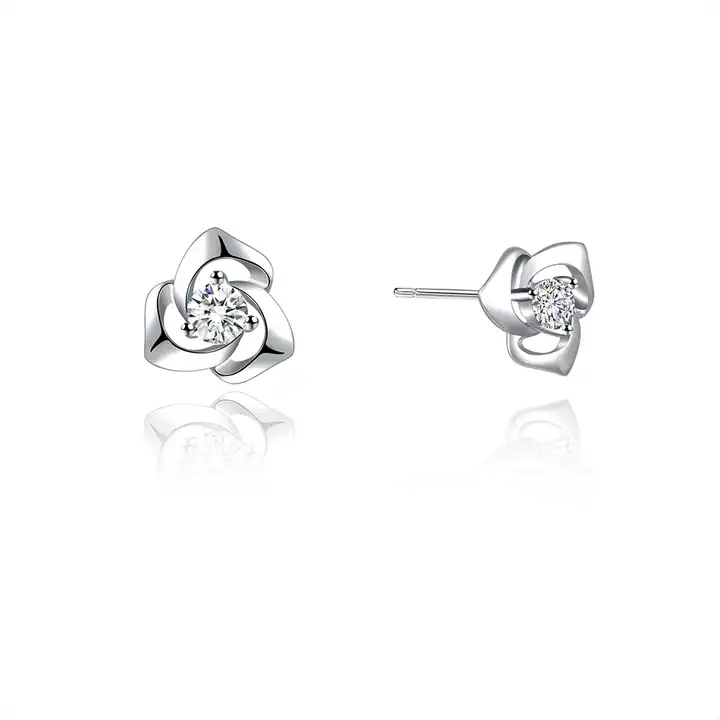 Kristi Lab Grown 3 Prong Designer Diamond Earrings