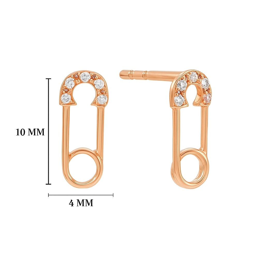 Kimberli Lab Grown Rose Gold 4 Prong Designer Diamond Earrings