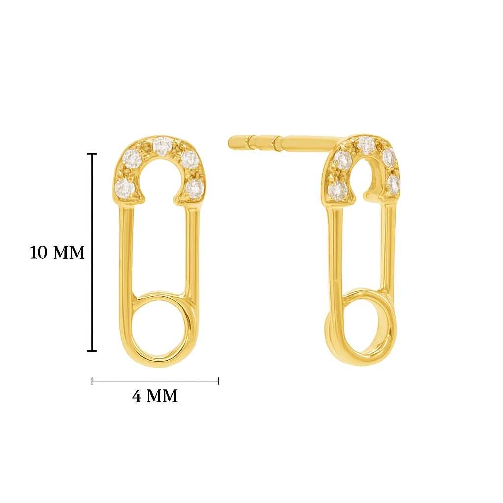 Kimberli Lab Grown Yellow Gold 4 Prong Designer Diamond Earrings