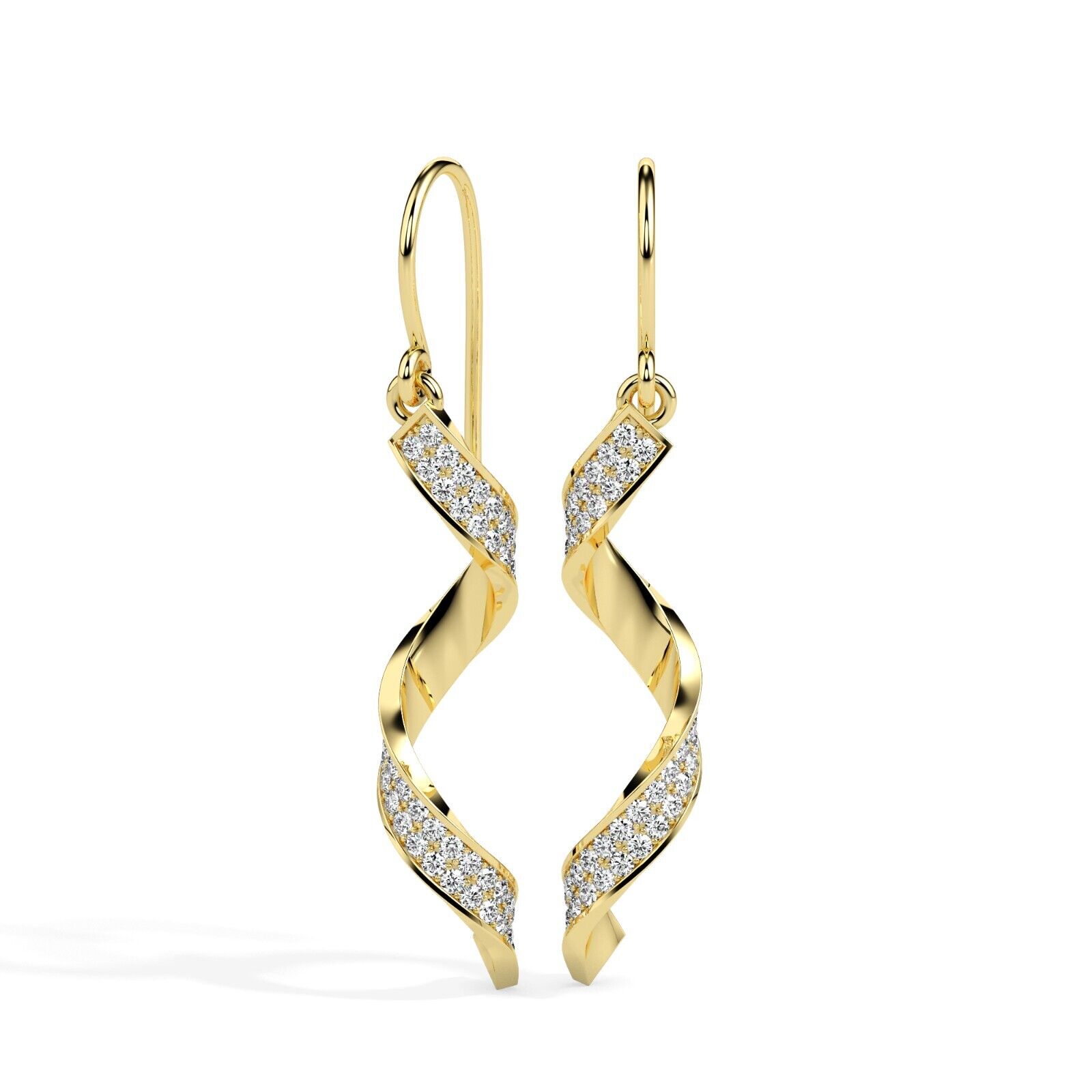 Kellina Natural Pave Set Designer Diamond Earrings