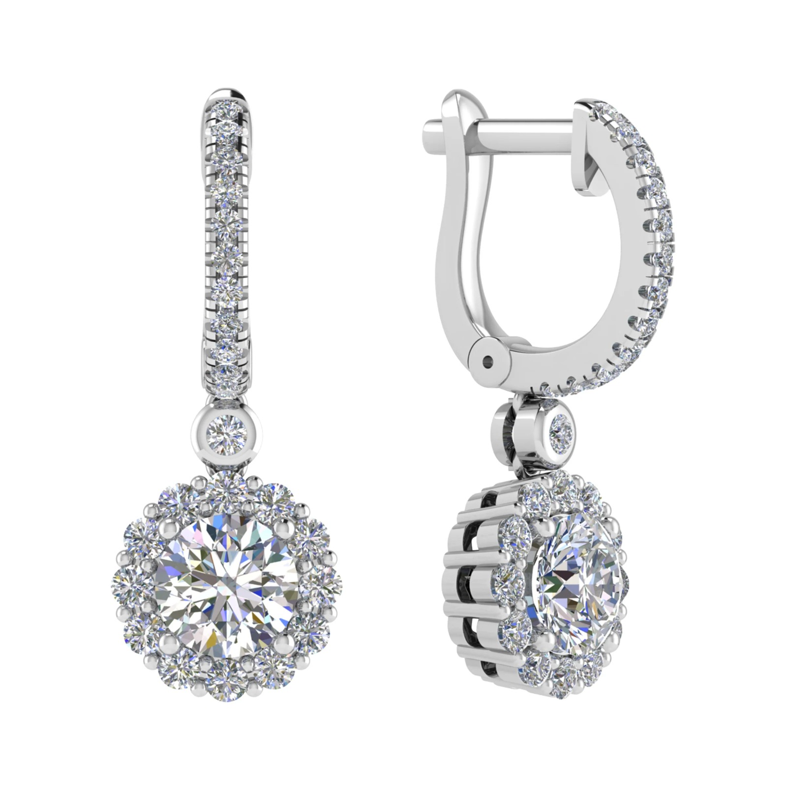 Katin Natural 4 Prong Drop Diamond Earrings