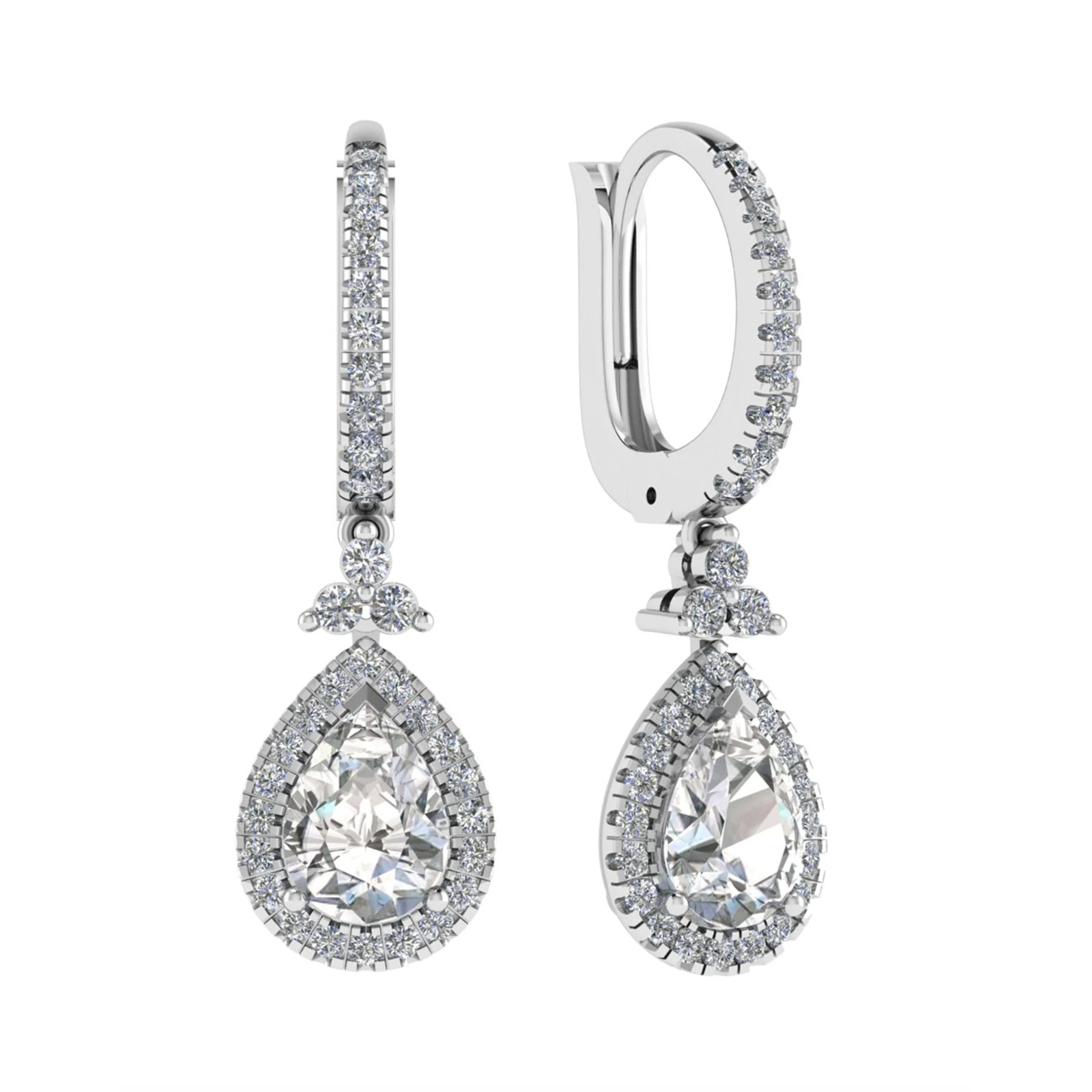 Lodima Lab Grown 3 Prong Drop Diamond Earrings