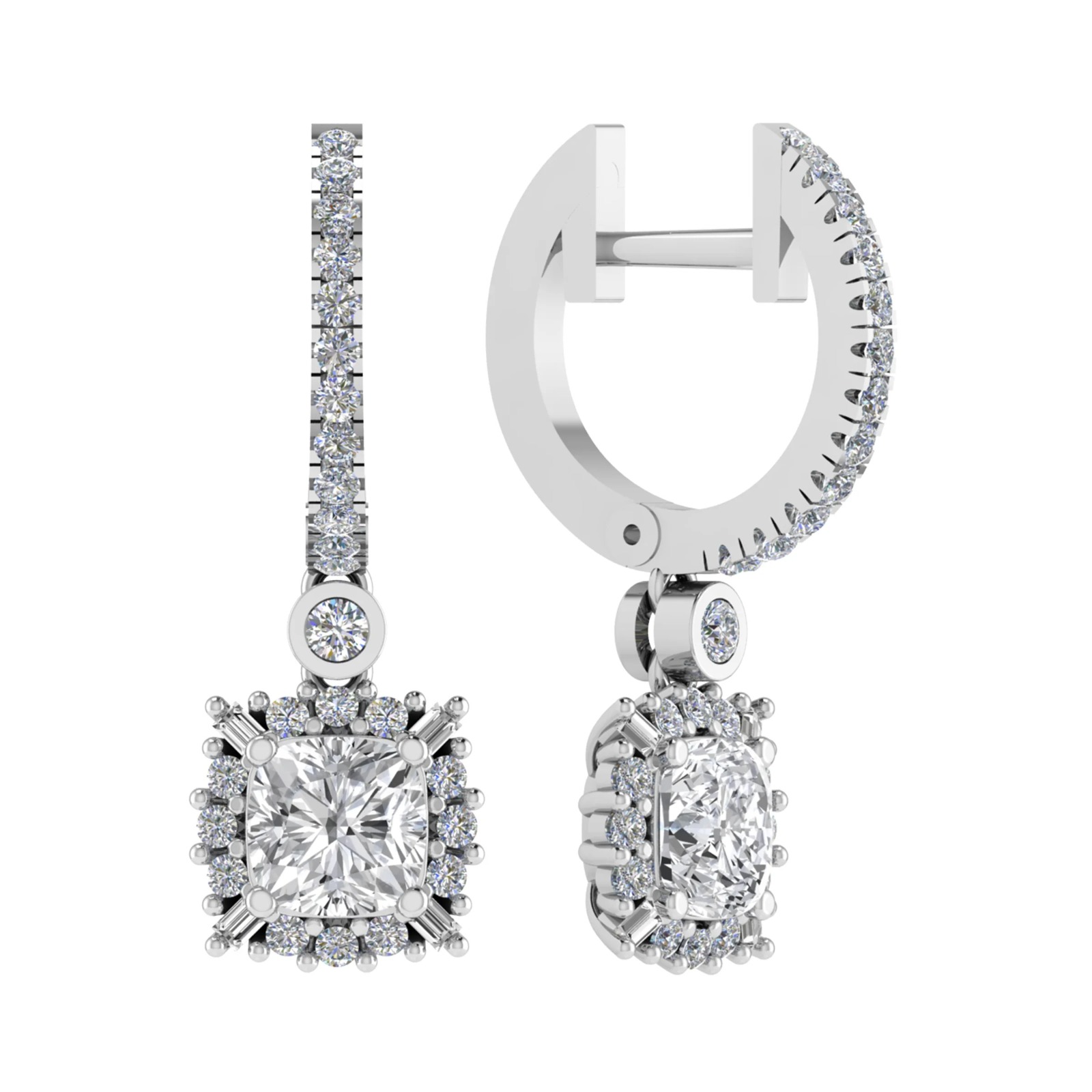 Loella Lab Grown 4 Prong Set Drop Diamond Earrings