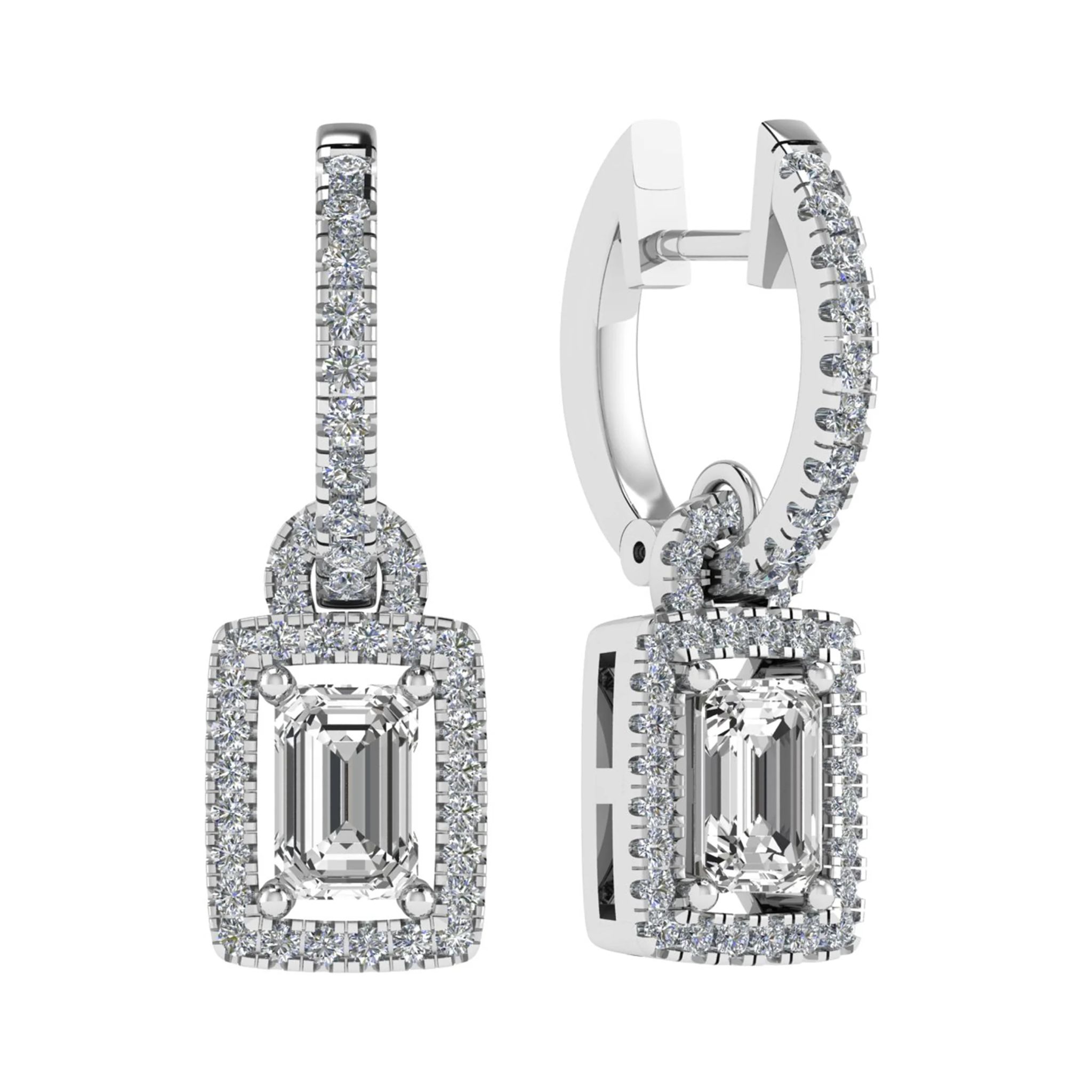 Louime Natural 4 Prong Set Drop Diamond Earrings