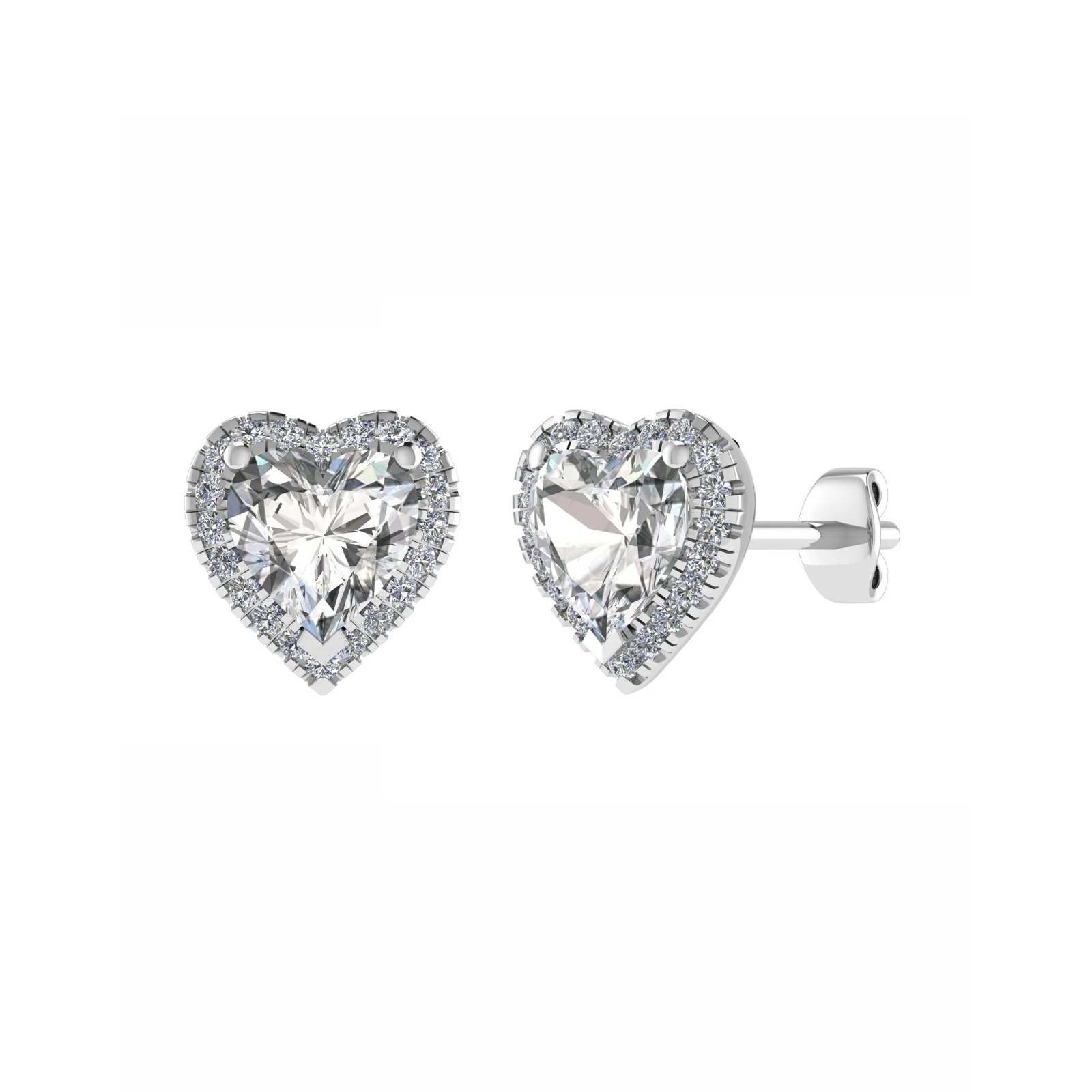 Janay Lab Grown 3 Prong Halo Diamond Earrings
