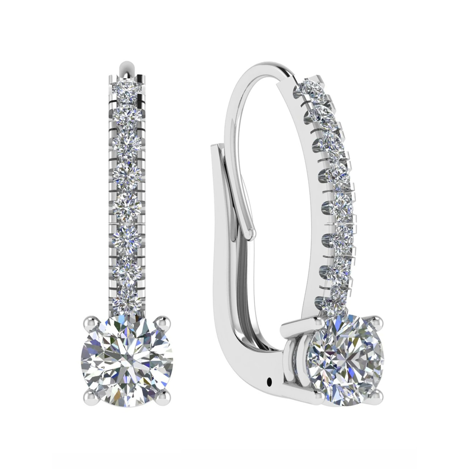 Frusannah 0.60 - 1.50 Carat Natural 4 Prong Set Hoop Diamond Earrings