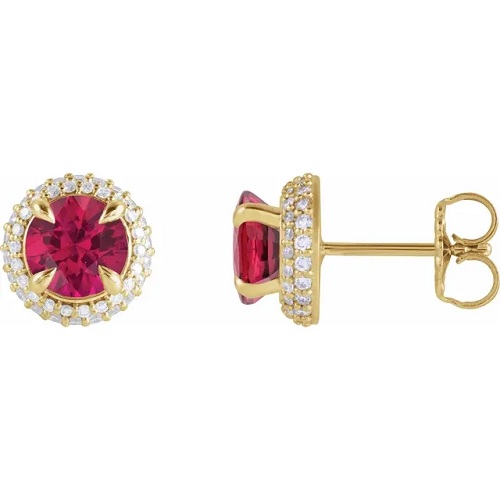 Heiritha Natural Ruby Yellow Gold 4 Prong Set 