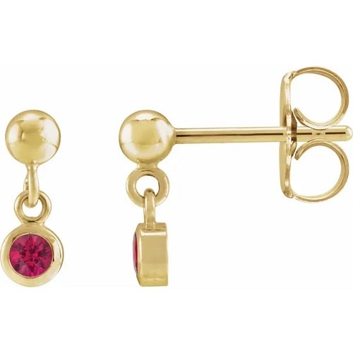 Haddyr Lab Grown Ruby Yellow Gold Bezel Set 