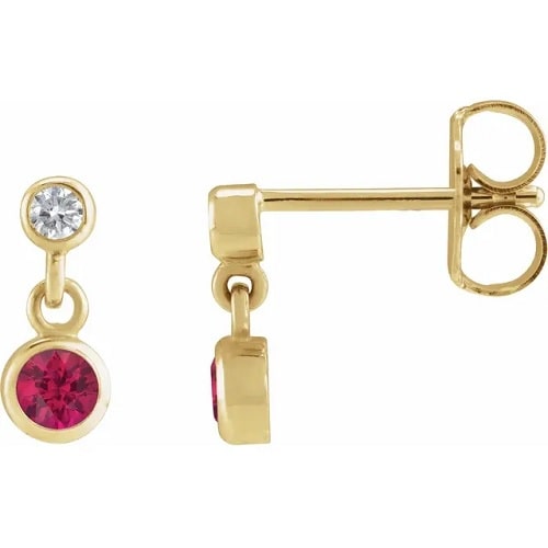 Hamest Natural Ruby Yellow Gold Bezel Set 