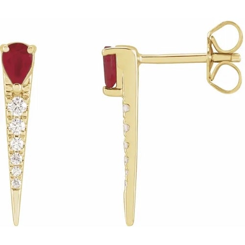 Harlean Natural Ruby Yellow Gold 3 Prong 