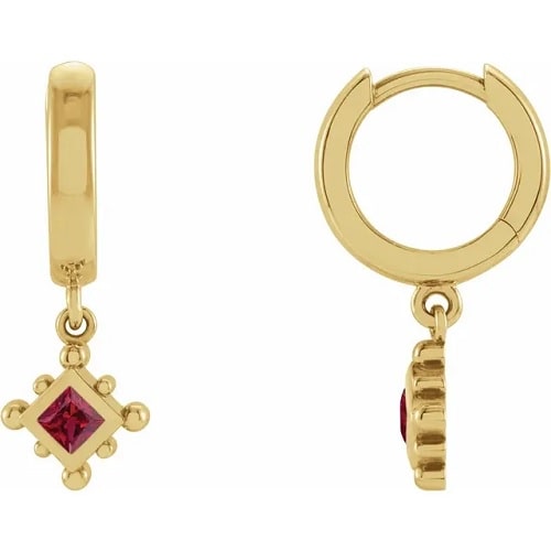 Hollyanne Lab Grown Ruby Yellow Gold Bezel Set 