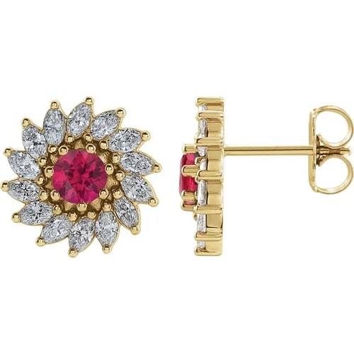 Faele Natural Ruby Yellow Gold Claw Set 