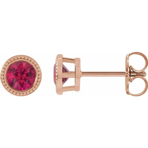 Haverly Natural Ruby Rose Gold Bezel Set 