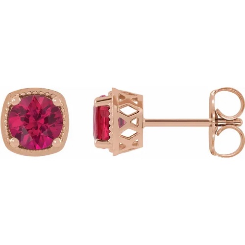 Heilewisa Natural Ruby Rose Gold 4 Prong Set 