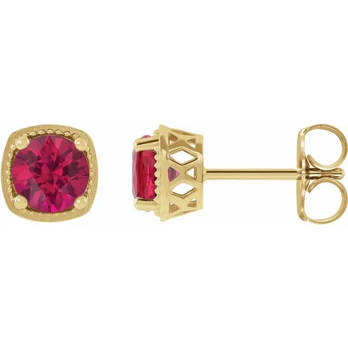 Heilewisa Natural Ruby Yellow Gold 4 Prong Set 