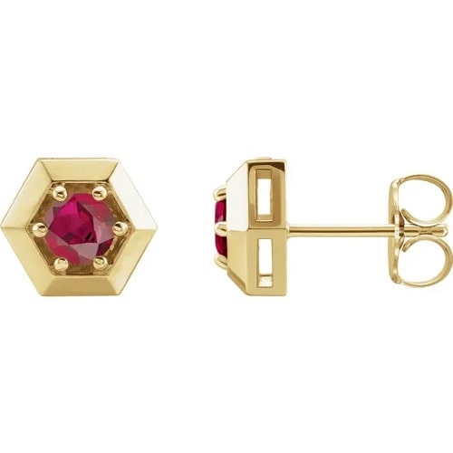 Hrystyna Natural Ruby Yellow Gold 6 Prong 