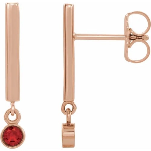 Hillarie Lab Grown Ruby Rose Gold Bezel Set 