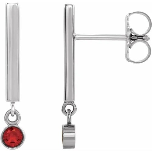Hillarie Lab Grown Ruby Bezel Set 