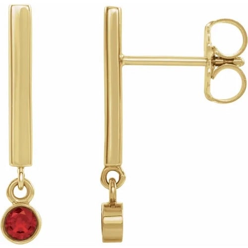 Hillarie Lab Grown Ruby Yellow Gold Bezel Set 