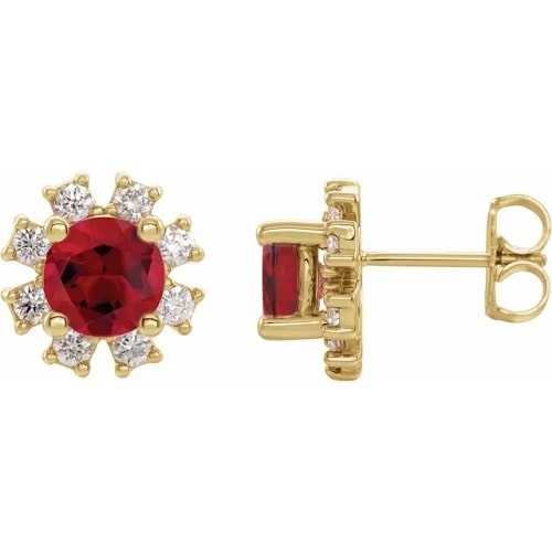Heallfrith Natural Ruby Yellow Gold 4 Prong Set 
