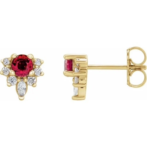 Haep Natural Ruby Yellow Gold 4 Prong Set 