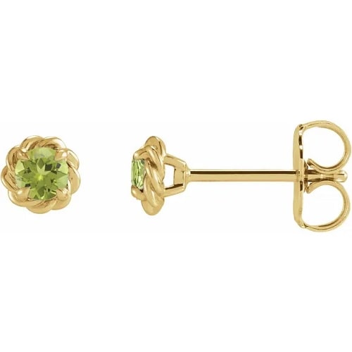 Fitche Peridot Yellow Gold 4 Prong Set 