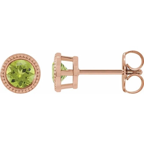 Firouz Peridot Rose Gold Bezel Set 