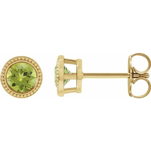 Firouz Peridot Yellow Gold Bezel Set 