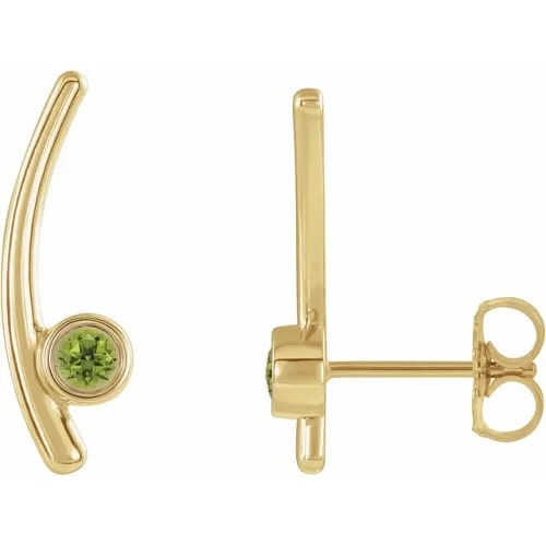 Felberta Peridot Yellow Gold Bezel Set 