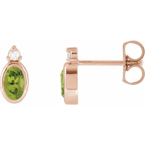 Finepopla Peridot Rose Gold Bezel Set 