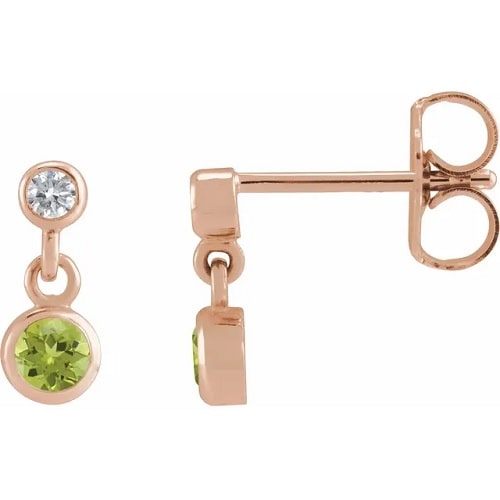 Ferna Peridot Rose Gold Bezel Set 