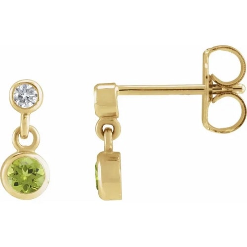 Ferna Peridot Yellow Gold Bezel Set 