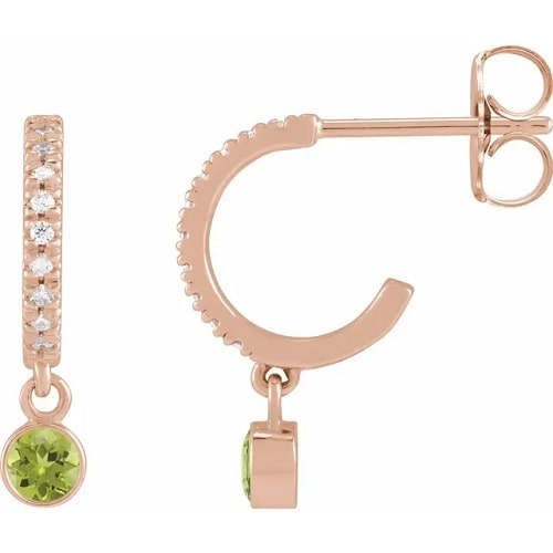 Firaas Peridot Rose Gold Bezel Set 