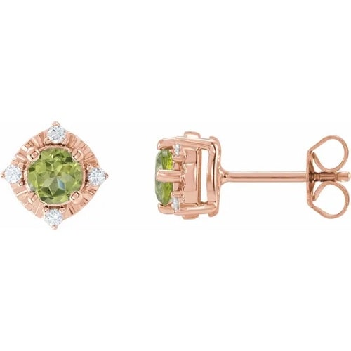 Floryfel Peridot Rose Gold 4 Prong Set 