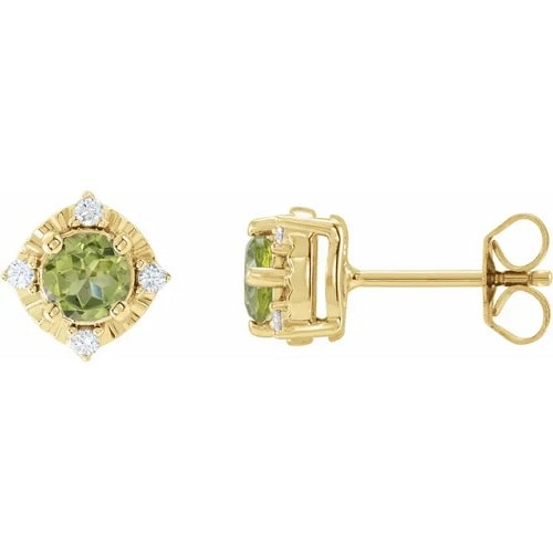 Floryfel Peridot Yellow Gold 4 Prong Set 