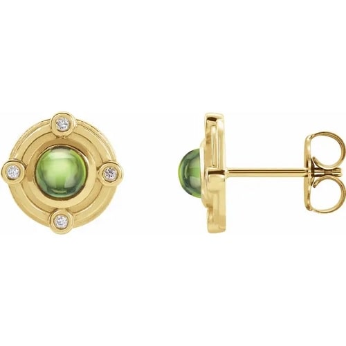 Florena Peridot Yellow Gold Bezel Set 