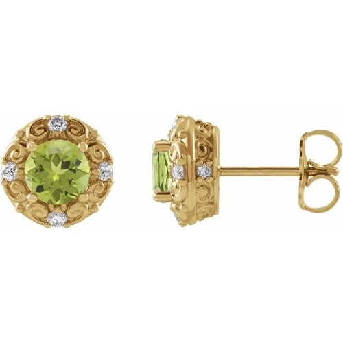 Fluri Peridot Yellow Gold 4 Prong Set 
