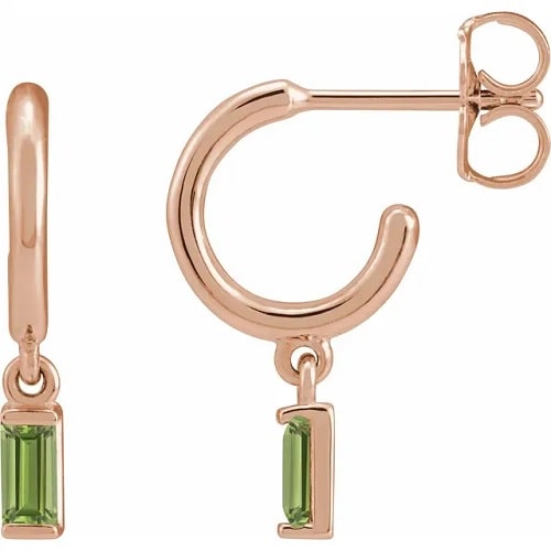 Ferdinanda Peridot Rose Gold Bar Set 
