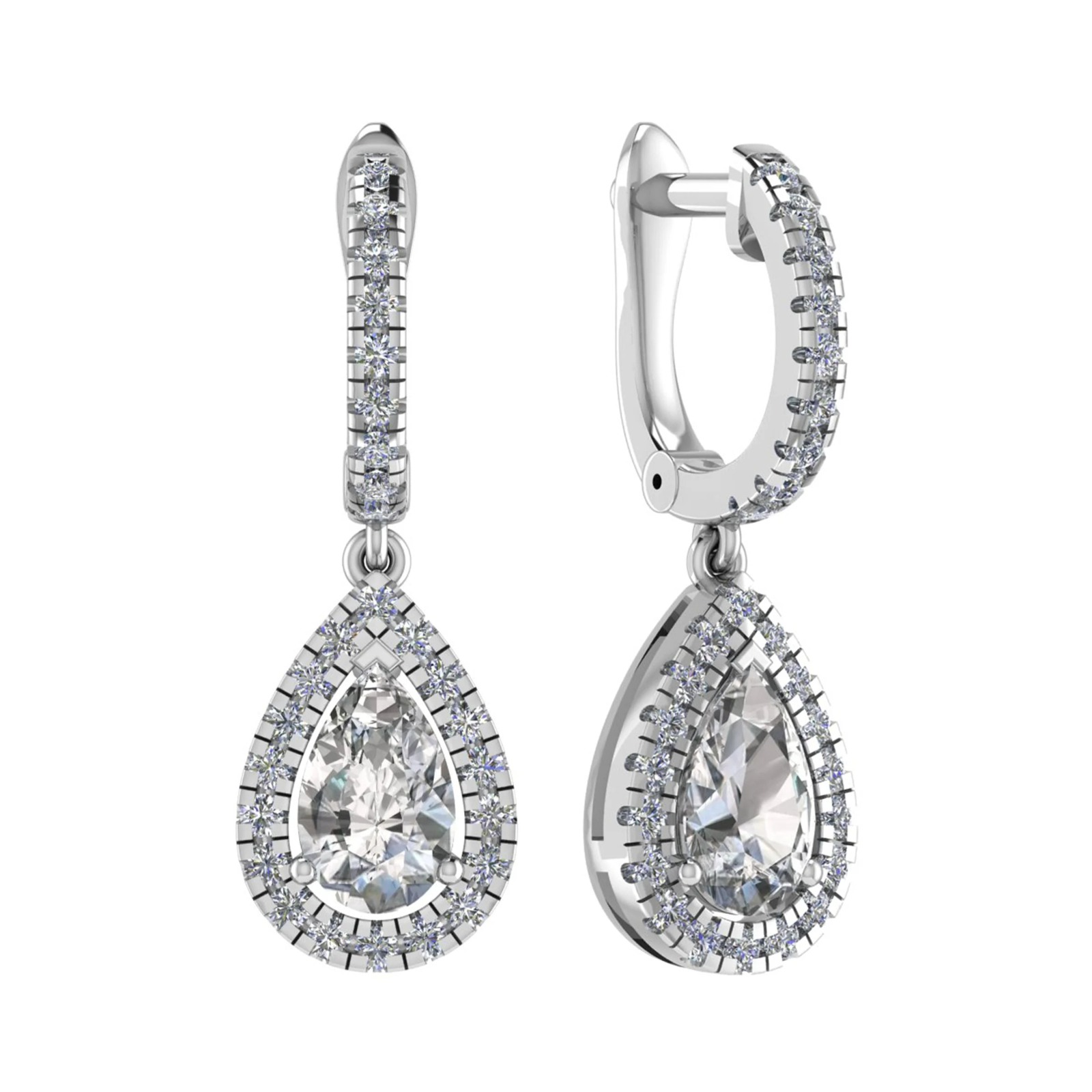 Freeda Lab Grown 3 Prong Drop Diamond Earrings
