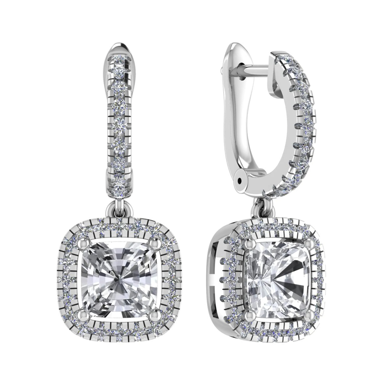 Lisalla Natural 4 Prong Set Drop Diamond Earrings