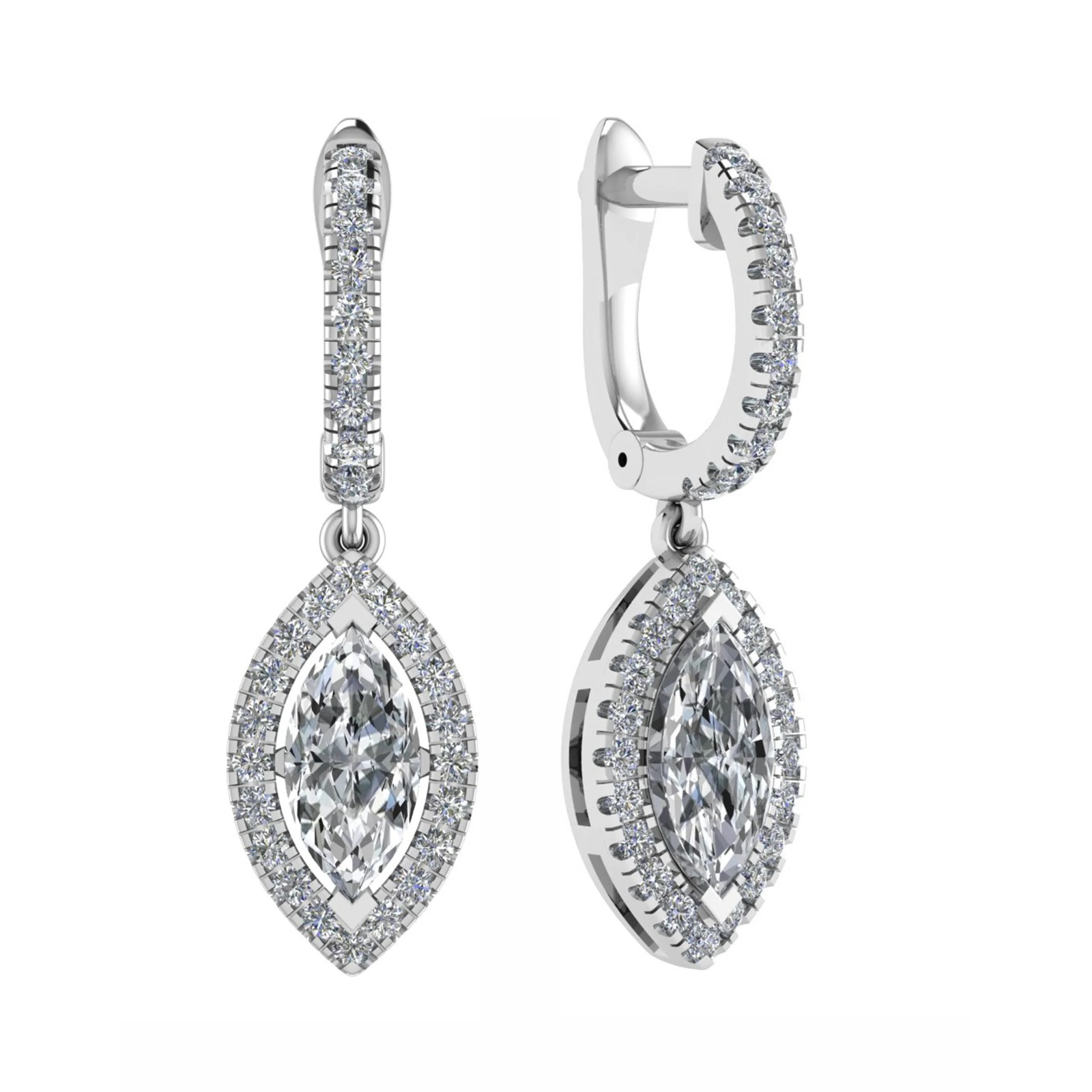 Lobelia Lab Grown 4 Prong Set Drop Diamond Earrings
