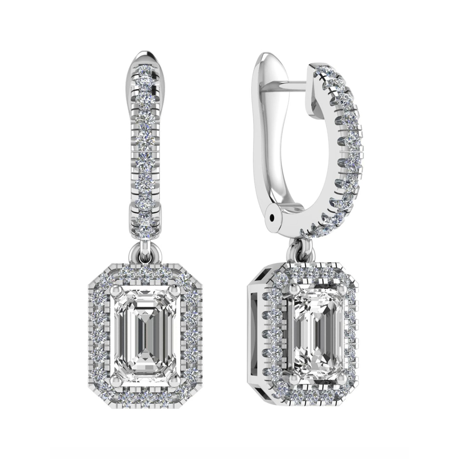 Lissani Lab Grown 4 Prong Set Drop Diamond Earrings