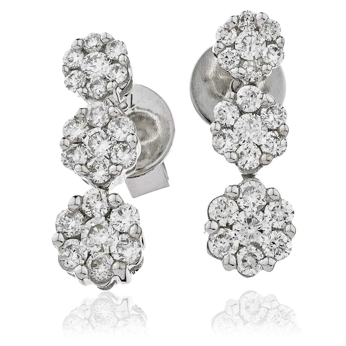 Lynetta 0.70 Carat Natural Prong Set Journey Diamond Earrings