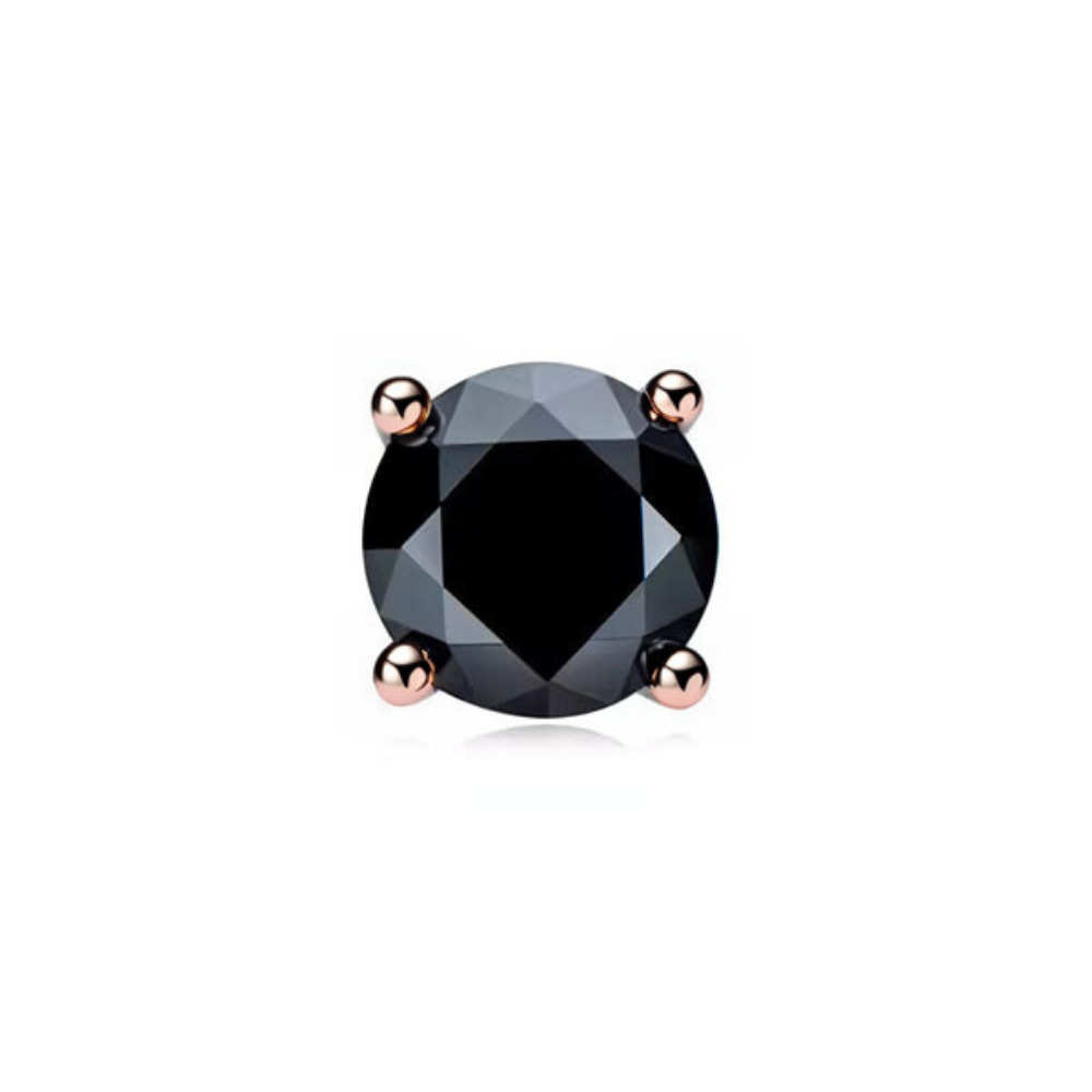Glennis Black Rose Gold 4 Prong Men's Diamond Earrings