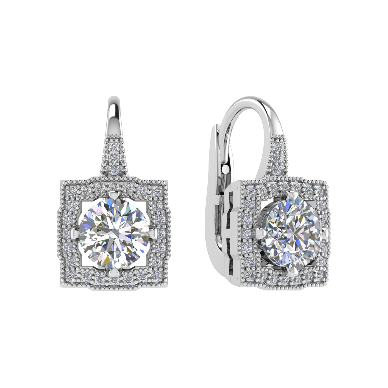 Frigyth 0.70 - 1.50 Carat Natural Prong Set Hoop Diamond Earrings