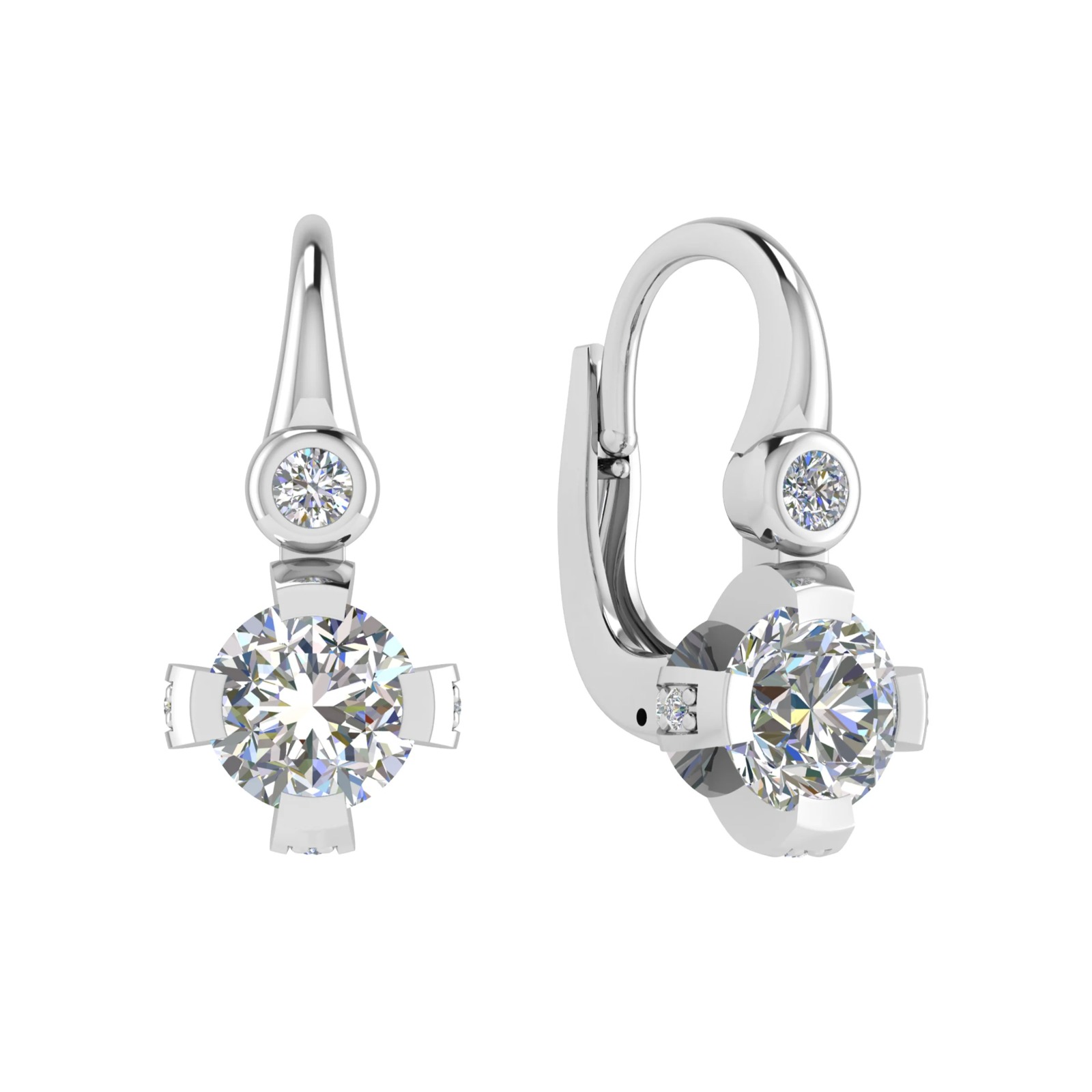 Friedah 1.00 - 2.50 Carat Natural Prong Set Hoop Diamond Earrings