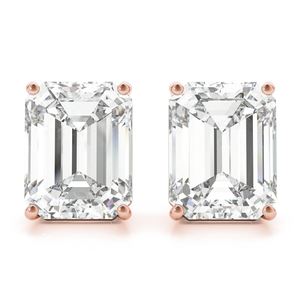 Julie Lab Grown Rose Gold 4 Prong  Diamond Earrings