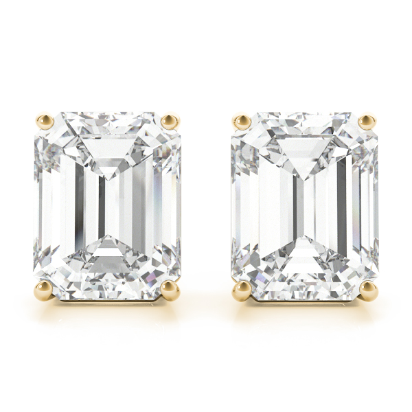 Julie Lab Grown Yellow Gold 4 Prong  Diamond Earrings